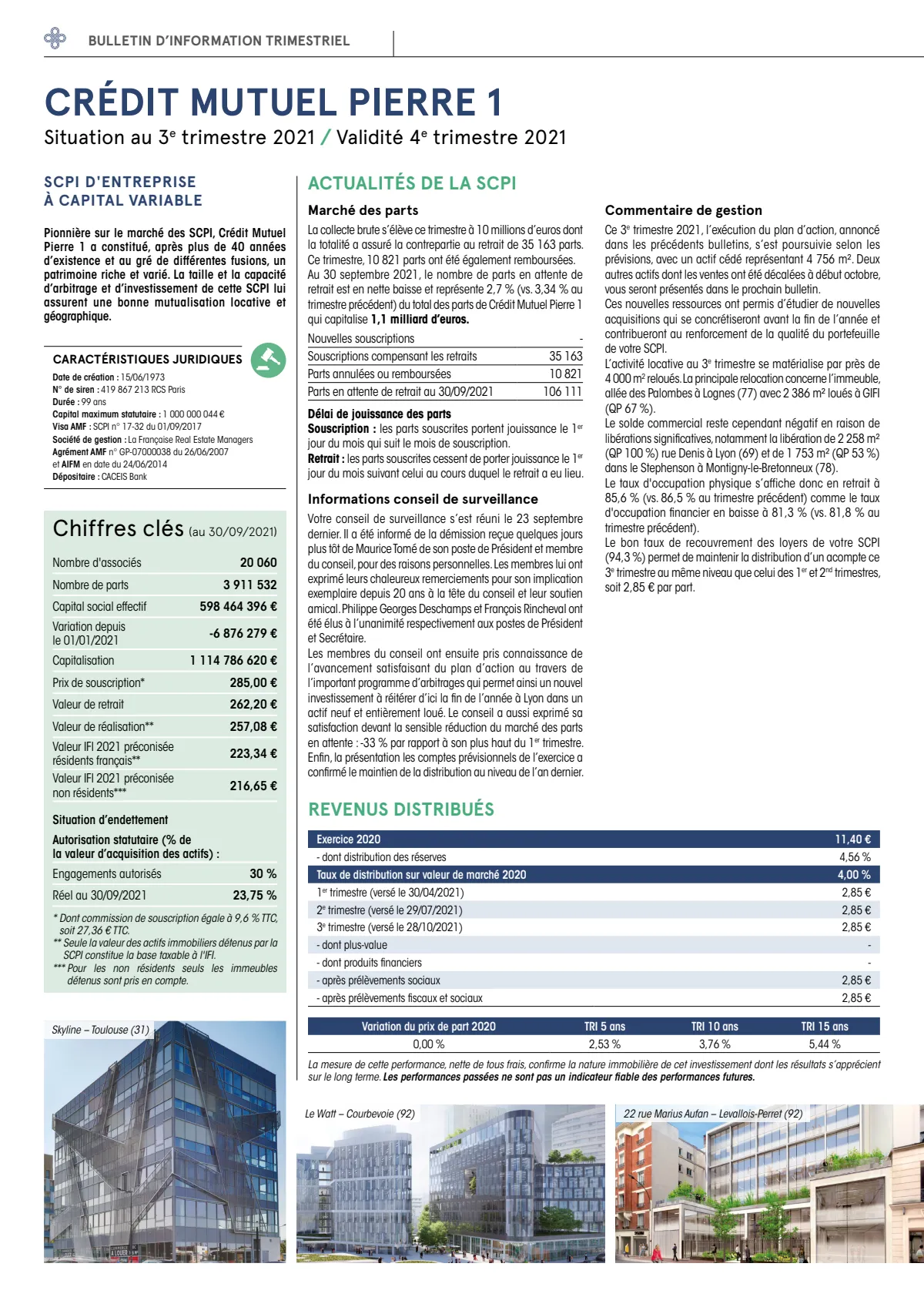 Bulletin trimestriel - 3ème trimestre 2021