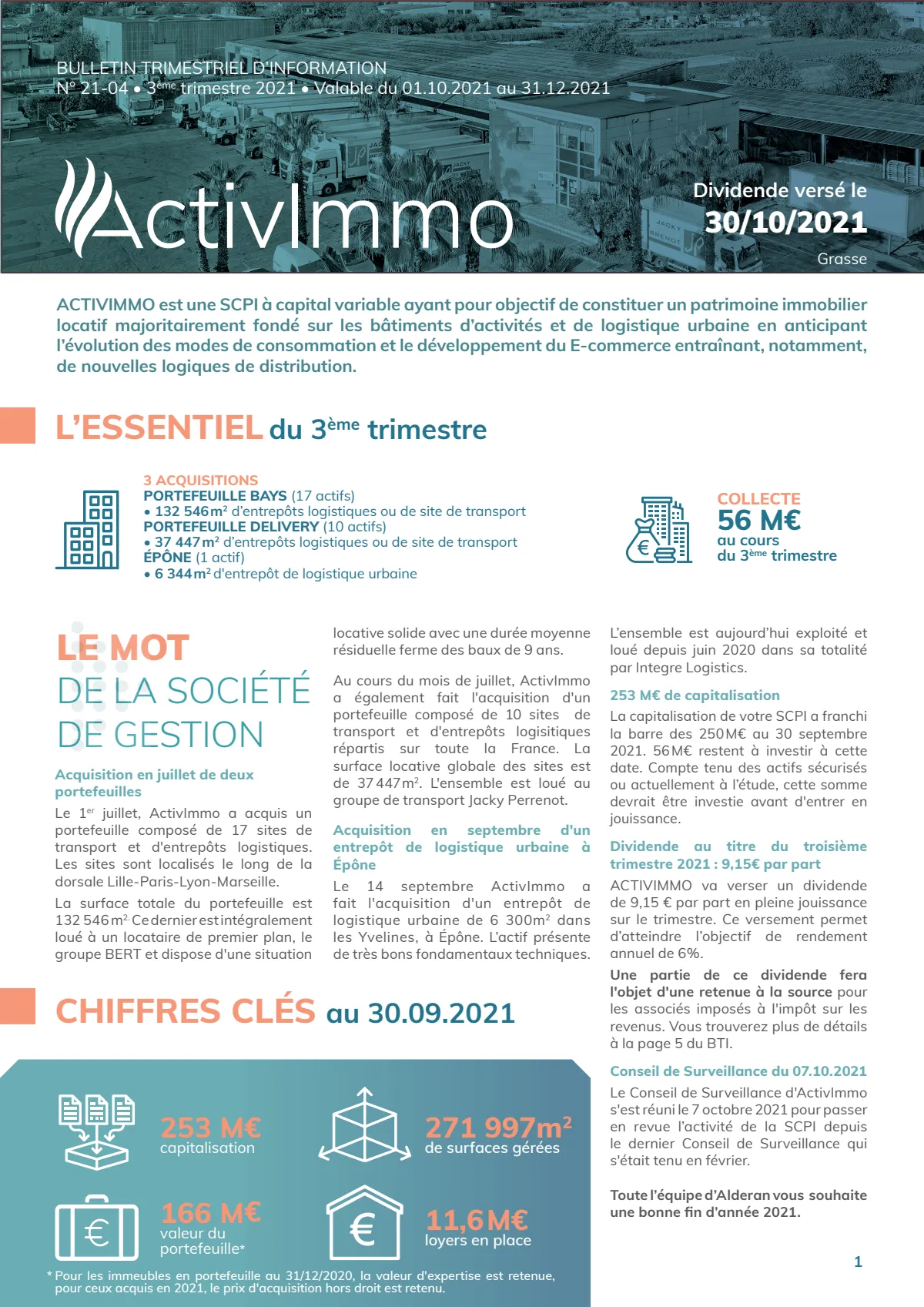 Bulletin trimestriel - 3ème trimestre 2021