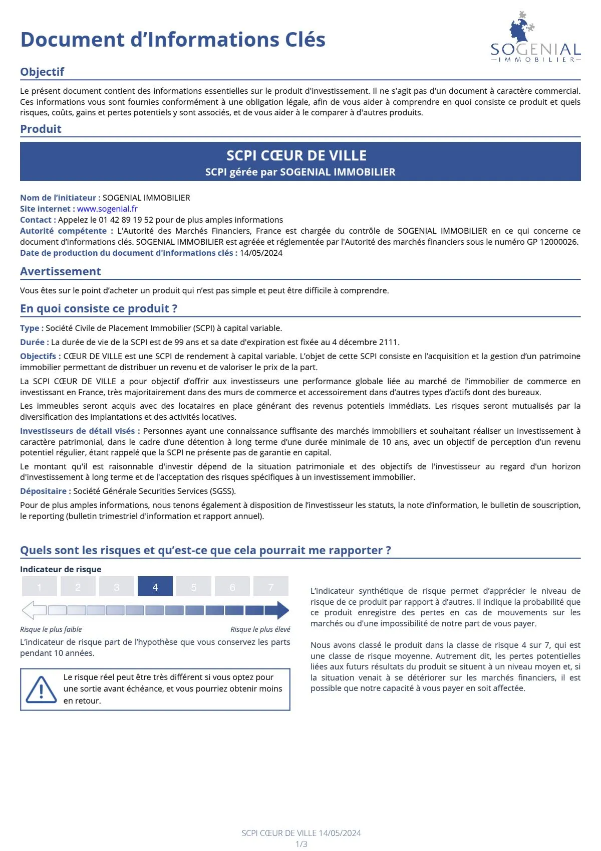 Informations clés (DIC) - 2024