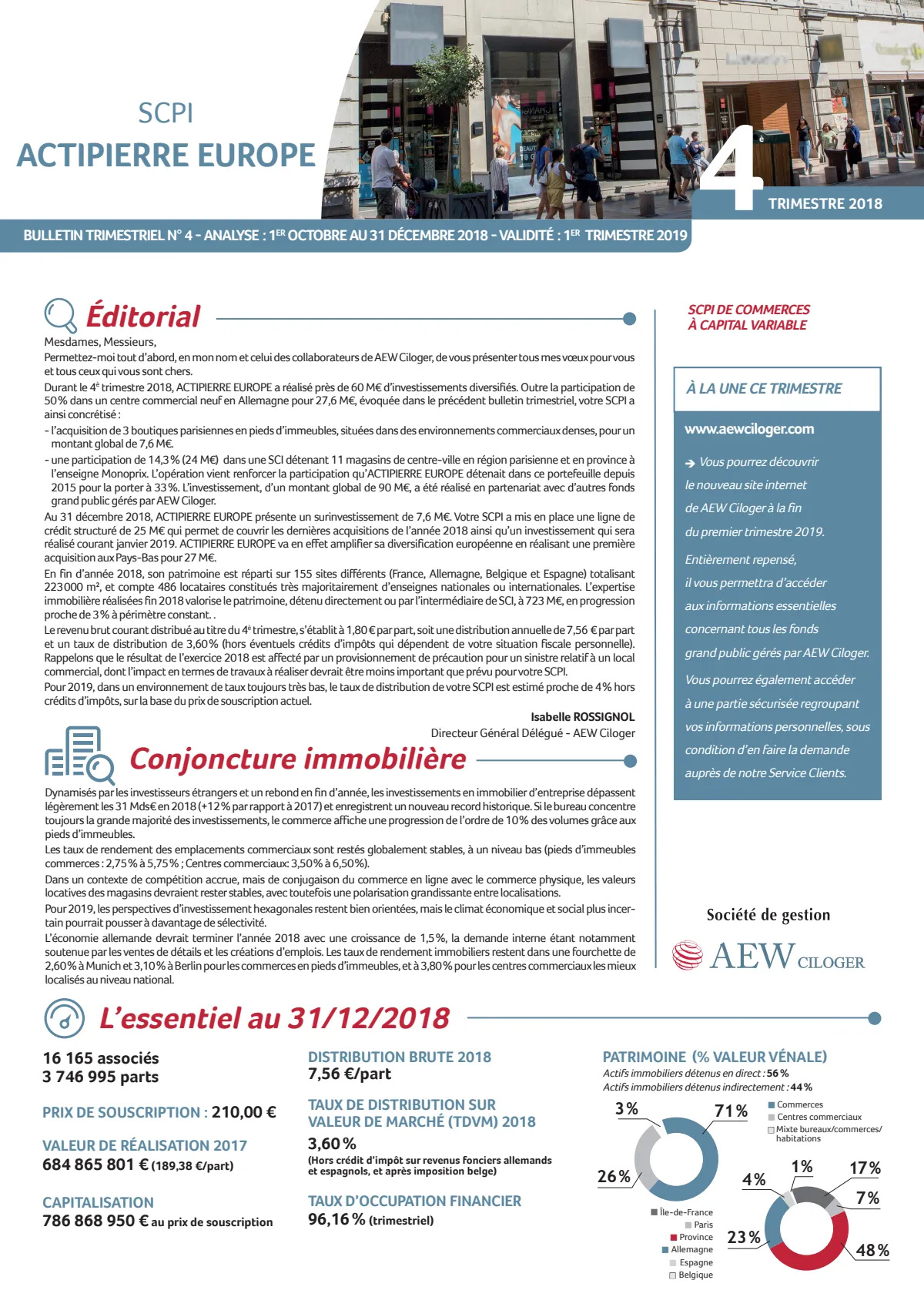 Bulletin trimestriel - 4ème trimestre 2018