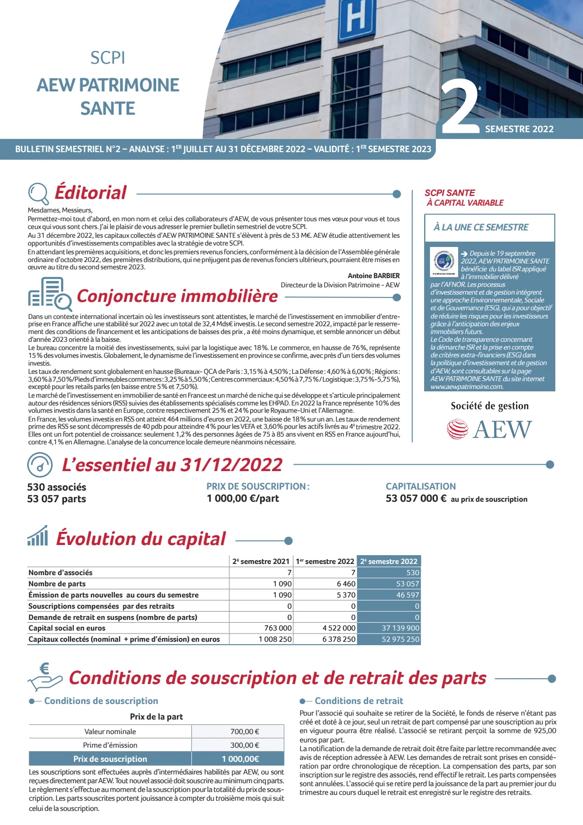 Bulletin semestriel - 2nd semestre 2022