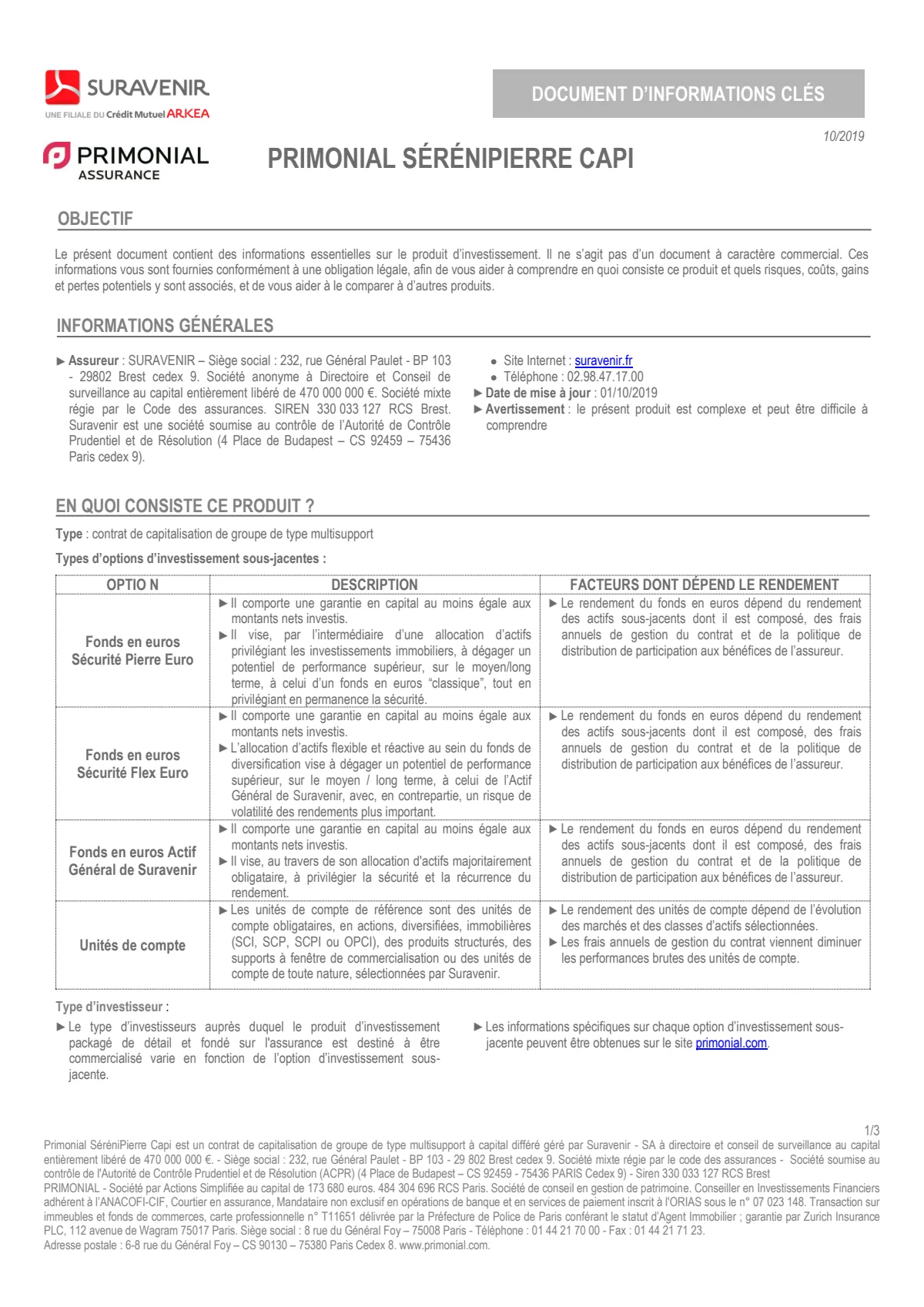 Informations clés (DICI)