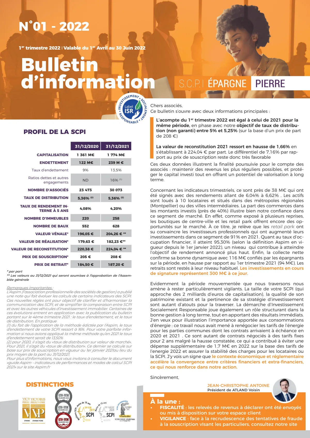 Bulletin trimestriel - 1er trimestre 2022