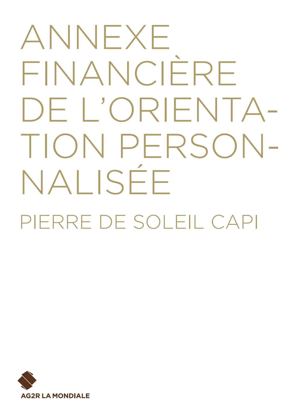 Annexe financière orientation personnalisée