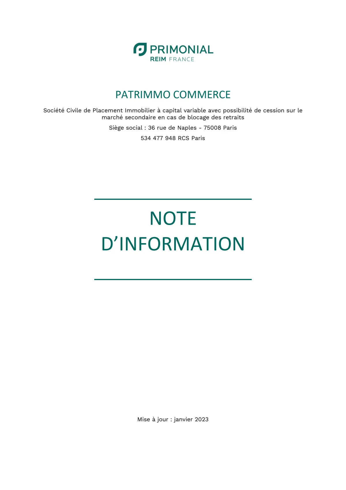 Note d'information - 2023