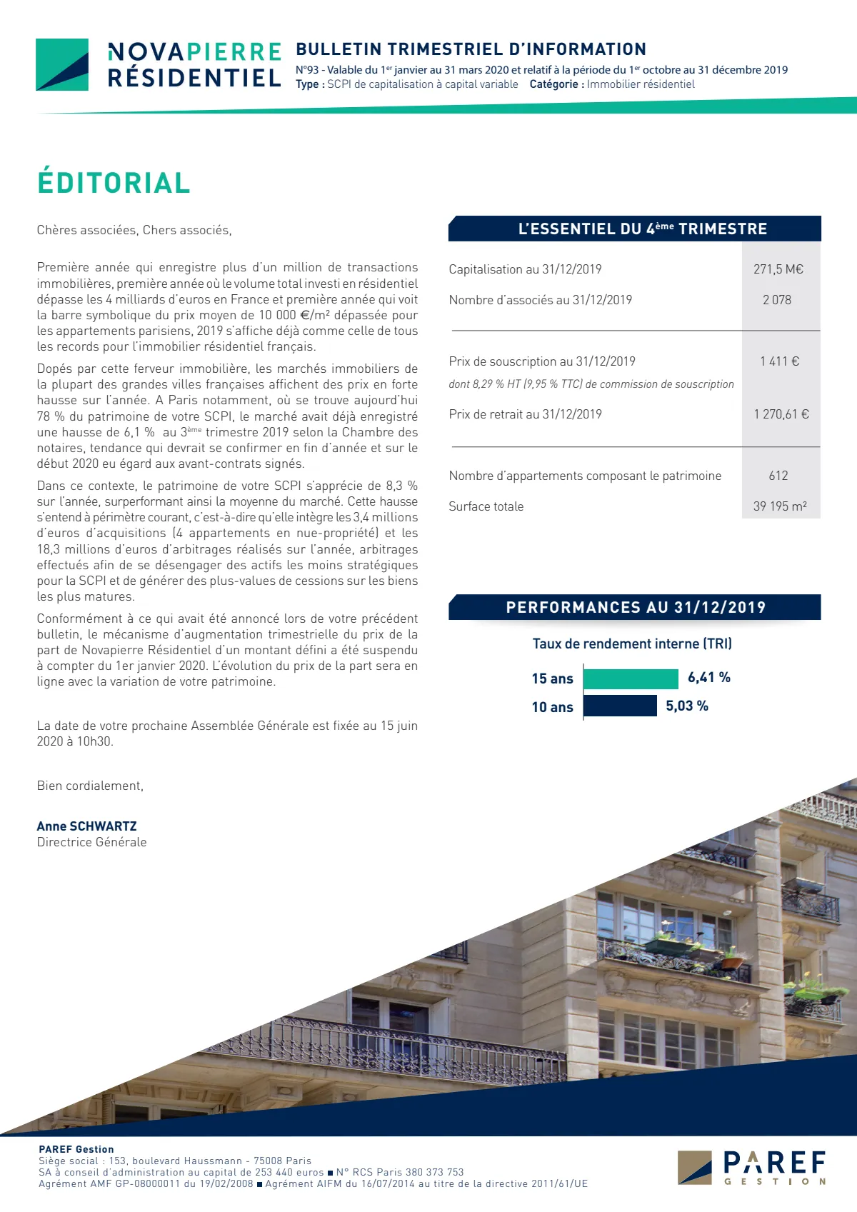 Bulletin trimestriel - 4ème trimestre 2019