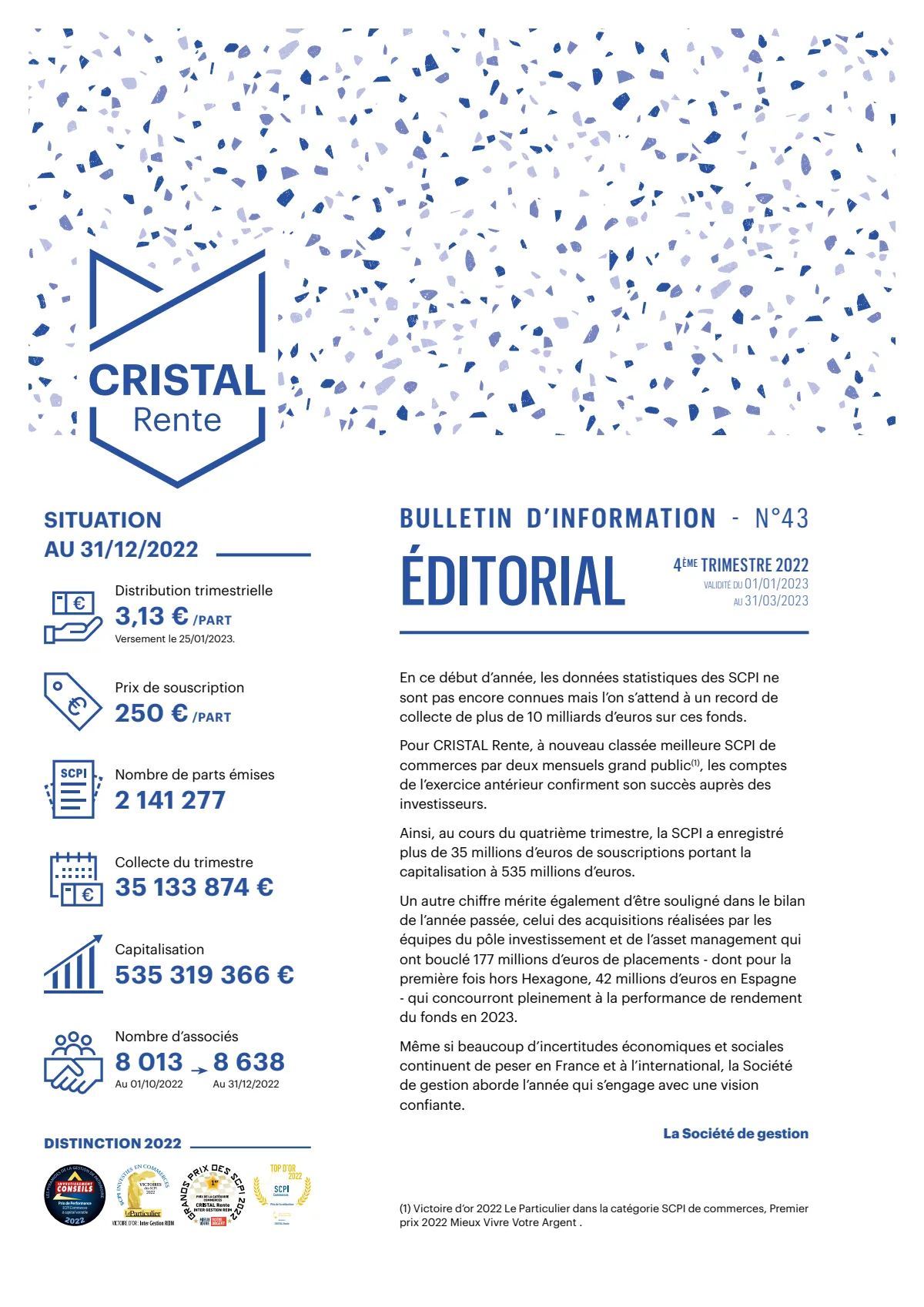 Bulletin trimestriel - 4ème trimestre 2022