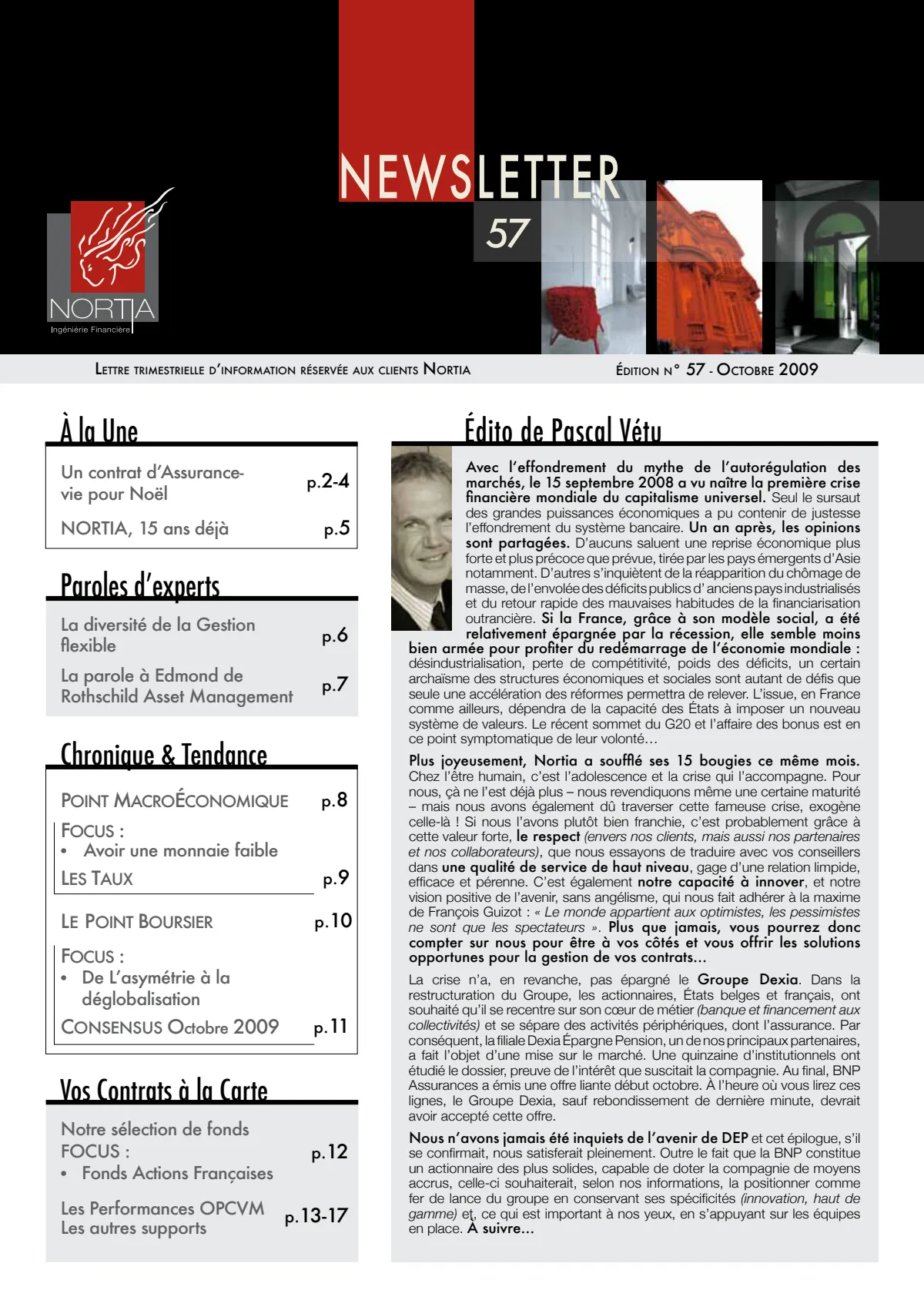 Newsletter n°57 - Octobre 2009