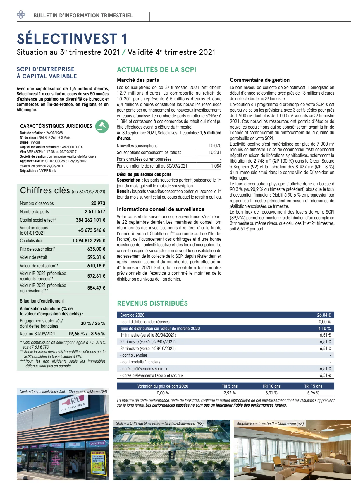 Bulletin trimestriel - 3ème trimestre 2021