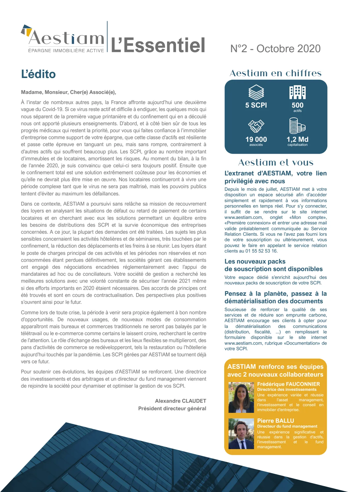 Bulletin trimestriel - 3ème trimestre 2020