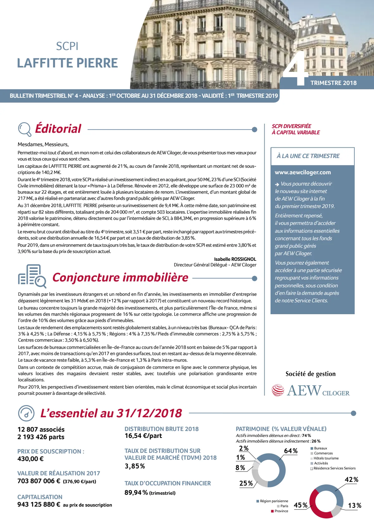 Bulletin trimestriel - 4ème trimestre 2018