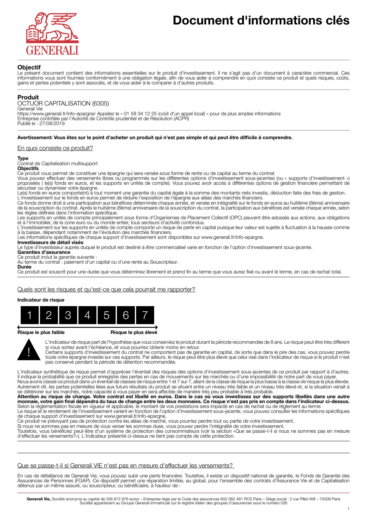 Informations clés (DICI)