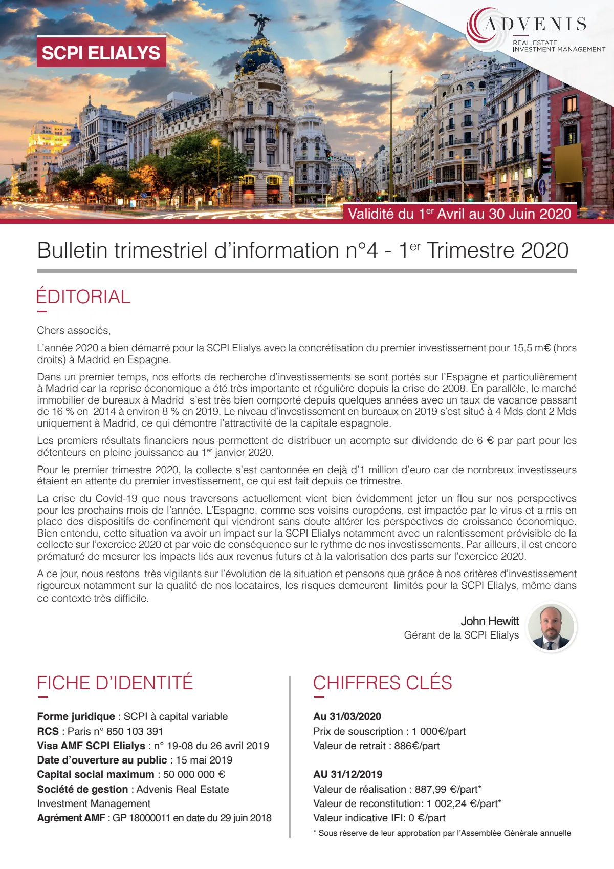 Bulletin trimestriel - 1er trimestre 2020