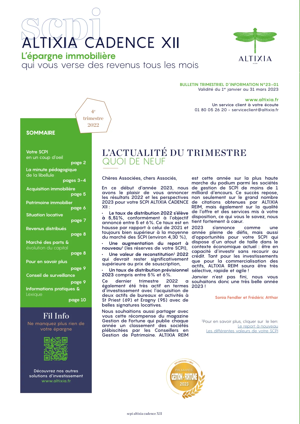 Bulletin trimestriel - 4ème trimestre 2022