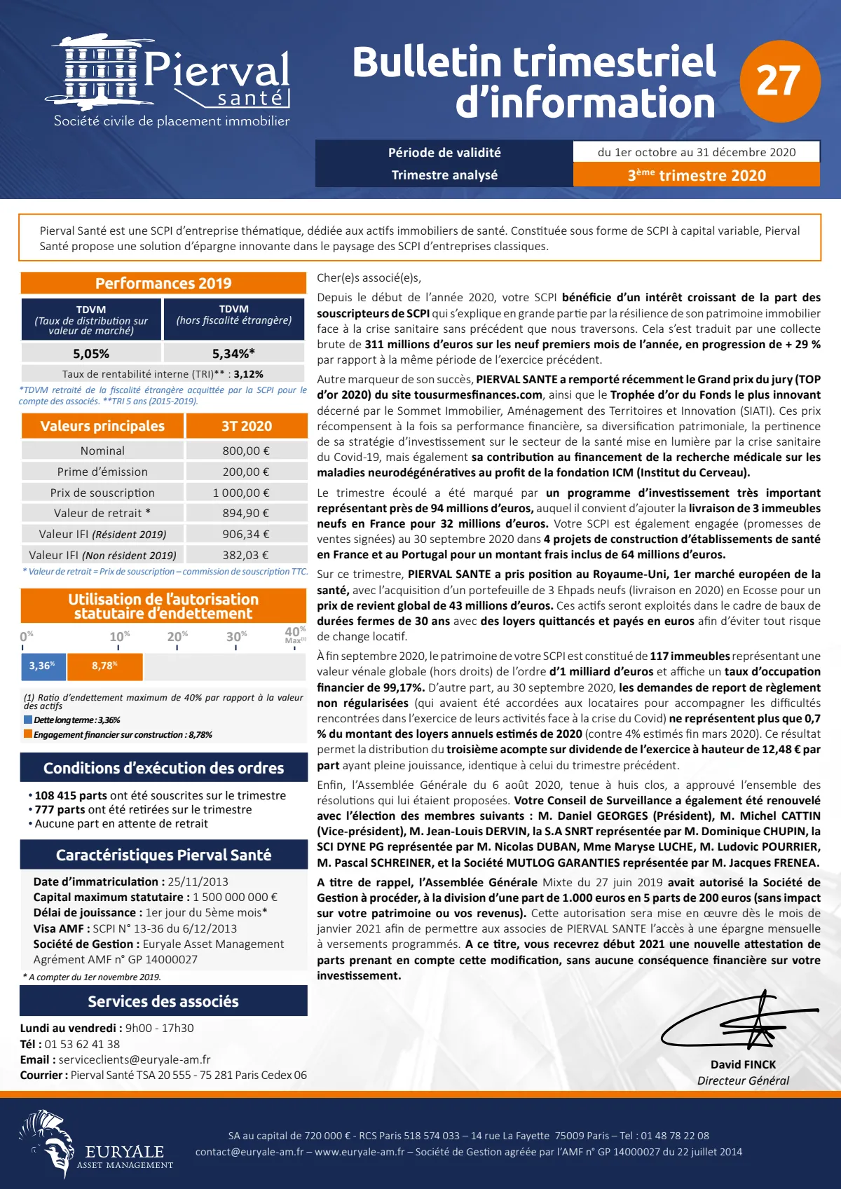 Bulletin trimestriel - 3ème trimestre 2020