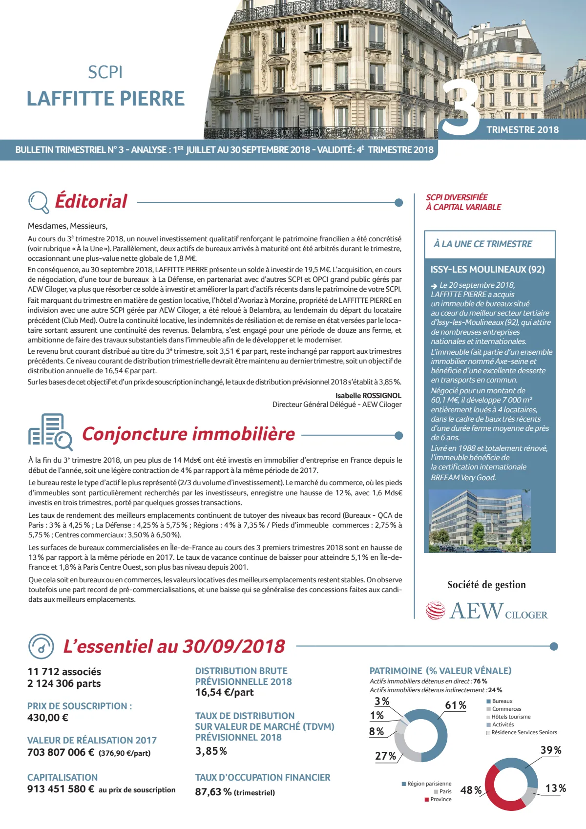 Bulletin trimestriel - 3ème trimestre 2018