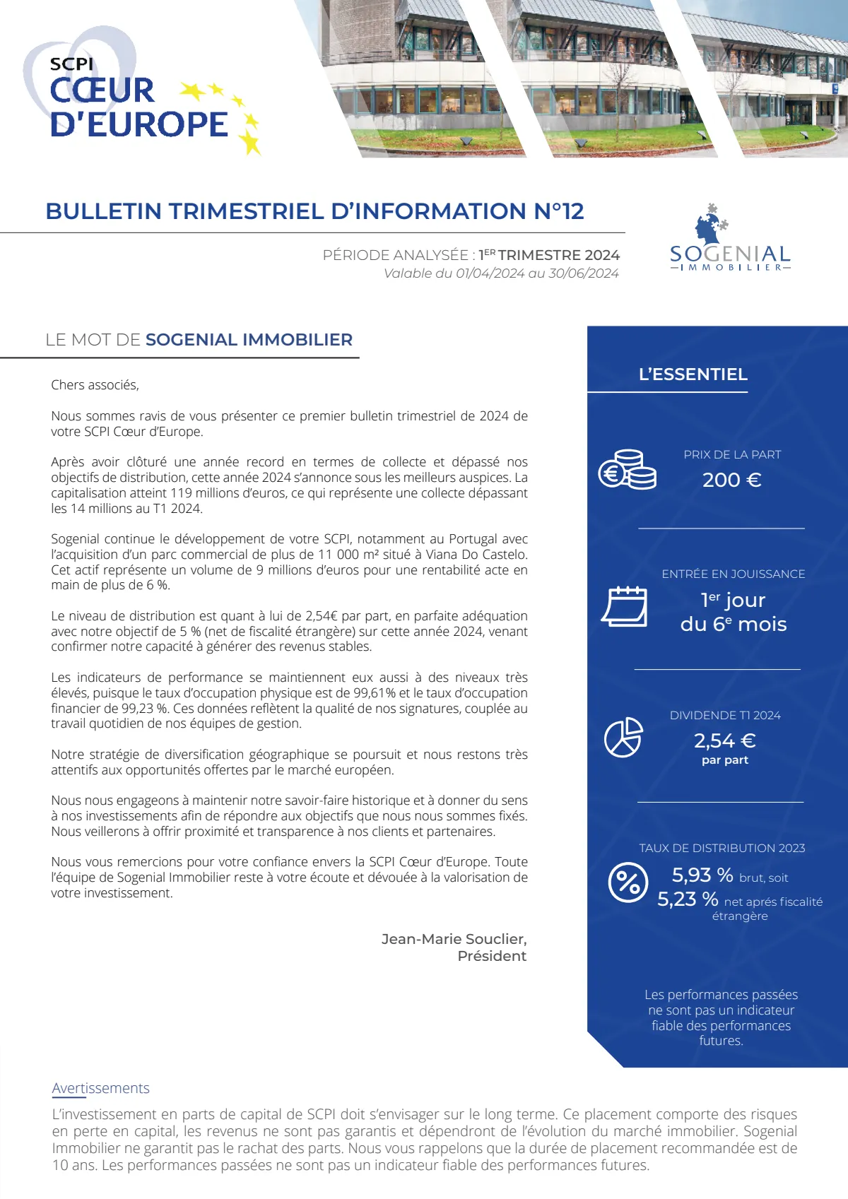 Bulletin trimestriel - 1er trimestre 2024